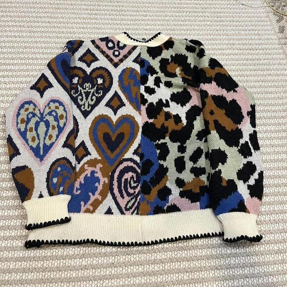 FARM RIO Mixed Ikat Hearts Knit Cardigan - Picture 8 of 8